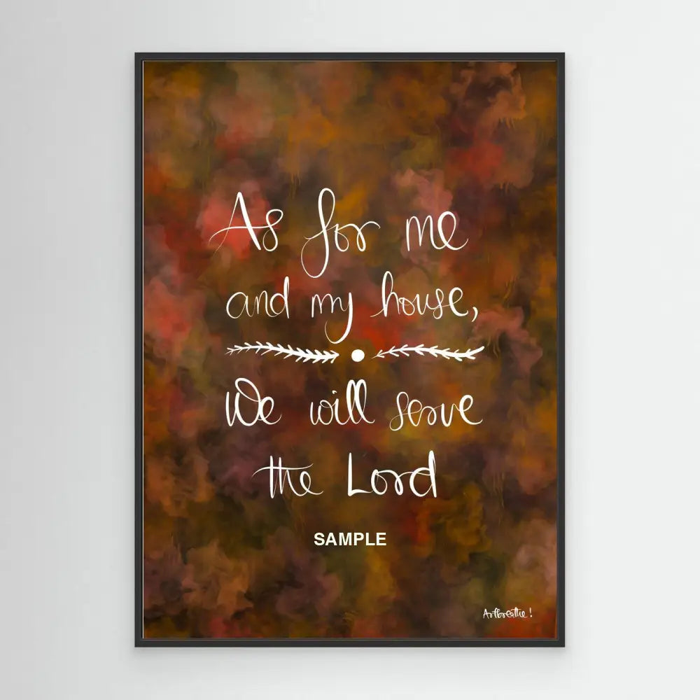 As For Me And My House - Joshua 24:15 || Canvas Finish