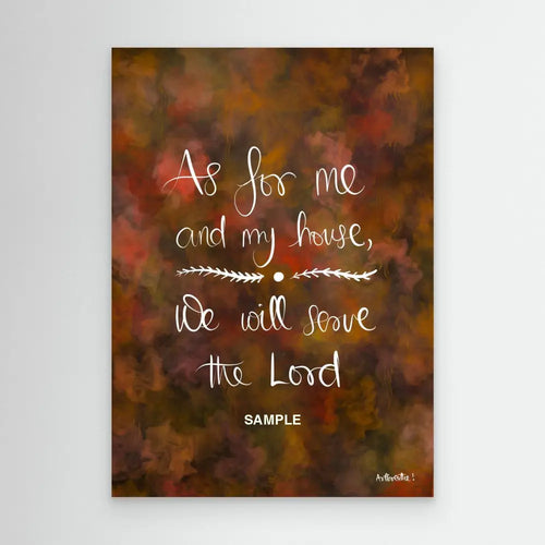 As For Me And My House - Joshua 24:15 || Canvas Finish