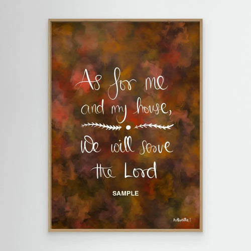 As For Me And My House - Joshua 24:15 || Canvas Finish