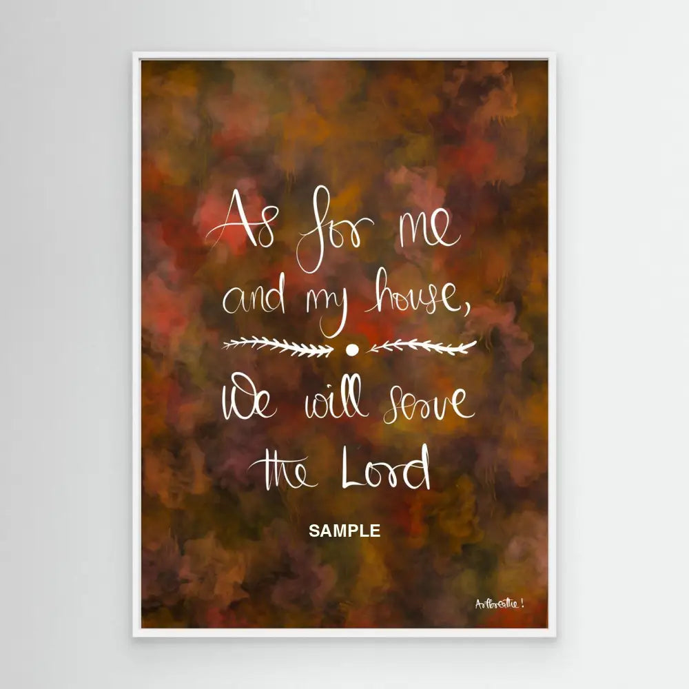 As For Me And My House - Joshua 24:15 || Canvas Finish
