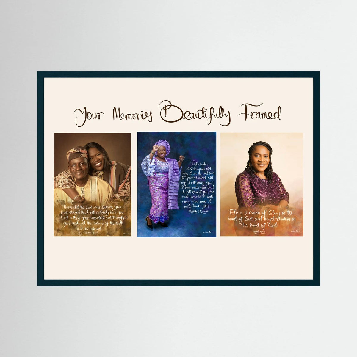 Custom Photo Frame with Scripture | Personalized Faith-Based Wall Art | Christian Memory Frame | Artbreathe