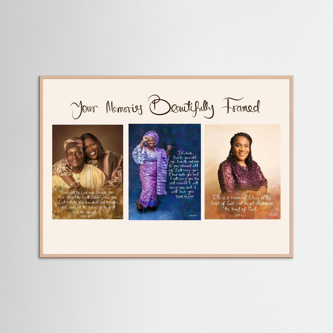 Custom Photo Frame with Scripture | Personalized Faith-Based Wall Art | Christian Memory Frame | Artbreathe