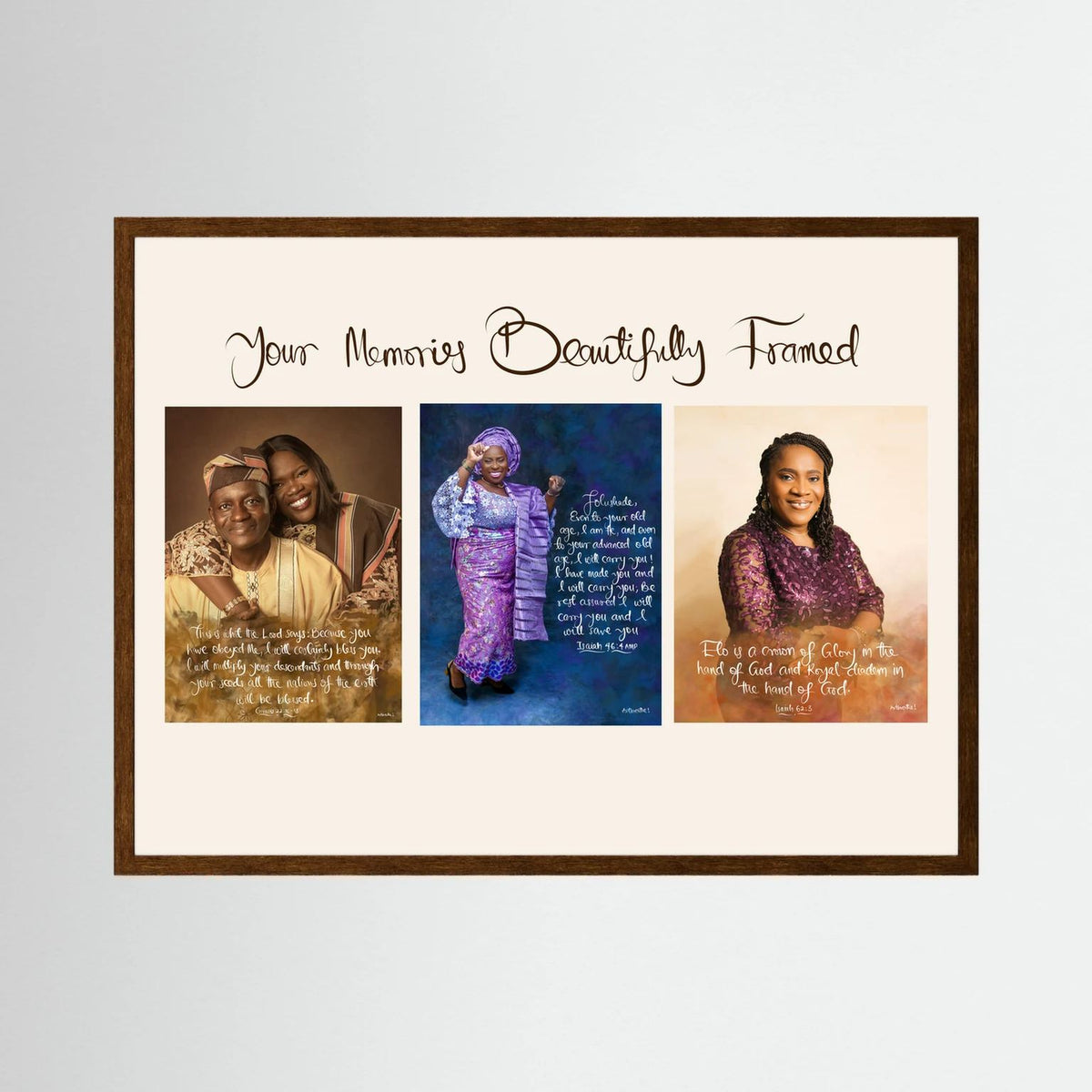 Custom Photo Frame with Scripture | Personalized Faith-Based Wall Art | Christian Memory Frame | Artbreathe