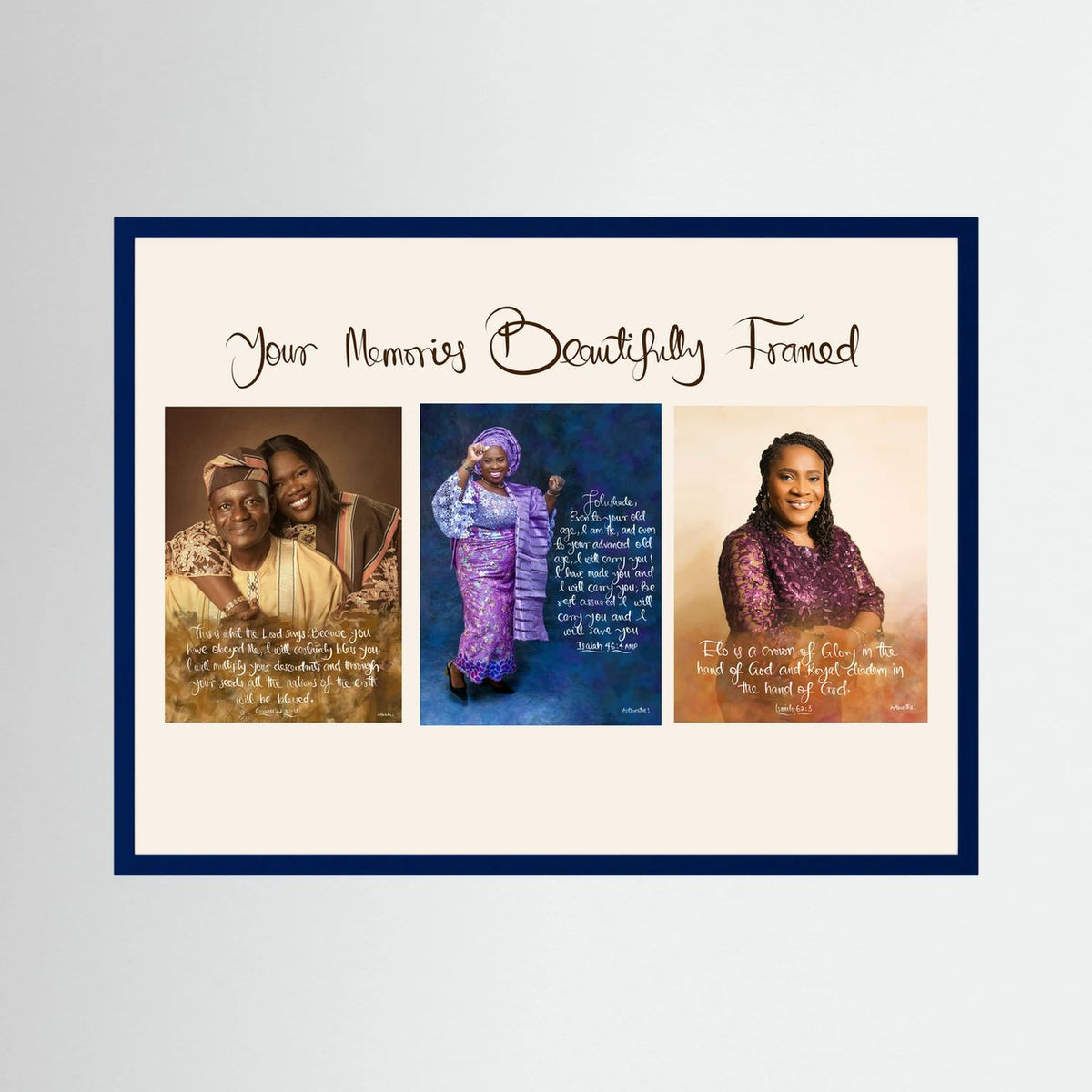 Custom Photo Frame with Scripture | Personalized Faith-Based Wall Art | Christian Memory Frame | Artbreathe