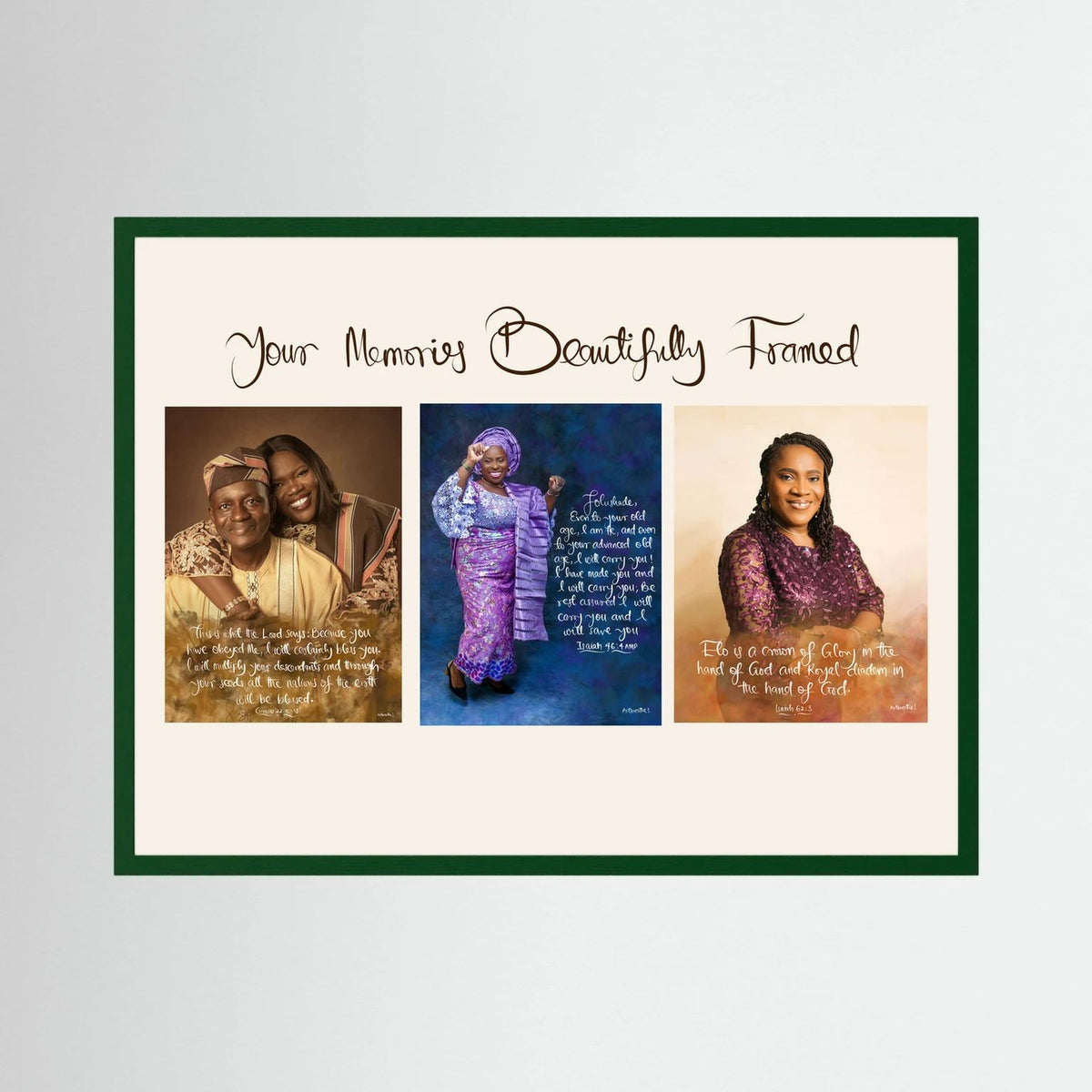 Custom Photo Frame with Scripture | Personalized Faith-Based Wall Art | Christian Memory Frame | Artbreathe